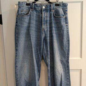H&M Wide Leg Cropped Medium Wash Jeans